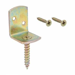 Montagesatz Nr. 9 ( für 5 Zaunfelder ) gelb passiviert, für z. B. Flechtzaunhalter - mit Schrauben - für 5 Zaunfelder