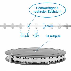 Widerhakensperrband - Edelstahl - 50 m Spule - 1