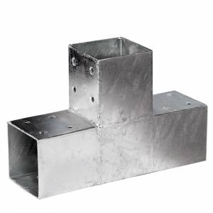 Steckverbinder für Holzpfosten, feuerverzinkt, 7 x 7 cm - Verlängerung 1-fach, 22,5 x 15 cm, Materialstärke ca. 1,8 mm - Verlängerung 1-fach, T-Stück