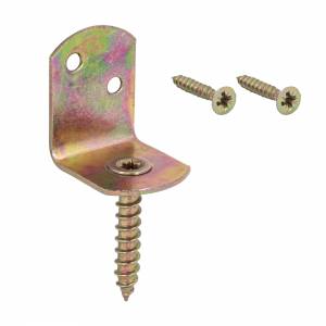 Montagesatz SB-Blister ( für 1 Zaunfeld ) gelb passiviert, für z. B. Flechtzaunhalter - mit Schrauben - für 1 Zaunfeld