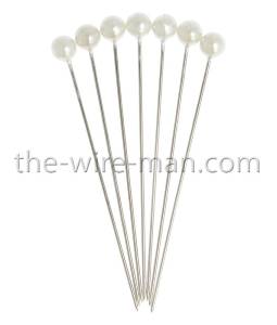 6 x 500 Stück Perlkopf-Deco Nadeln weiß, Kopf Ø 6 mm, Länge 65 mm, in Runddose - 0