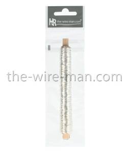 10 Stück Decolackdraht auf Holzstäbchen, silberfarbend Ø 0,30 x ca. 160 m (100 g) - 1