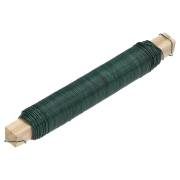 1 x Wickeldraht auf Holzstäbchen Ø 0,65 mm, 100 g, ca. 40 m, grün lackiert