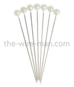 10 x 100 Stück Perlkopf-Deco Nadeln weiß, Kopf Ø 6 mm, Länge 65 mm, in SB-Box